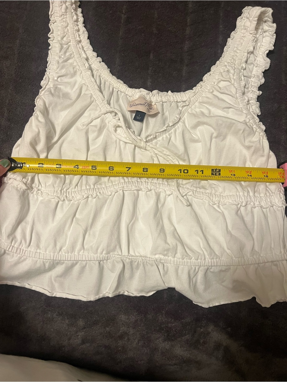 Universal Thread White Ruffle Crop Tank - Picture 4 of 4